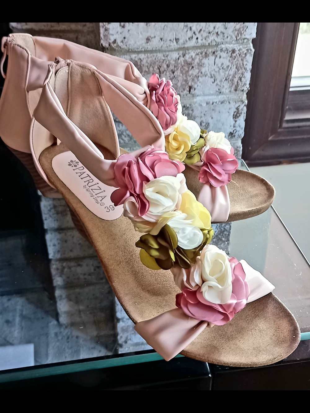 2.5 "Heel.Peach🌺 Floral  Sandals